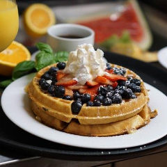 waffles with fruit
